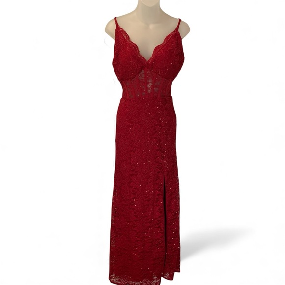 modcloth blue lace dress Blue Lace Hi-Low Gown – Sew Anastasia main image 0